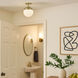 Dixon 1 Light 8 inch Aged Brass Semi-flush Ceiling Light, Damp